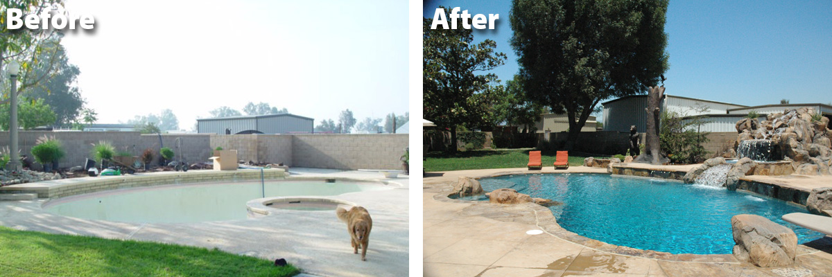 Swimming Pool Remodel Before & After