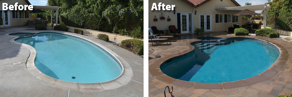 Swimming Pool Remodel Before & After